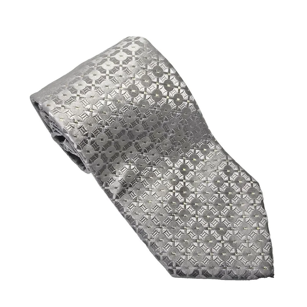 Gianfranco Ferre Tie- Mixed Fabric - Silver/Gold Spots  Made in Italy 58